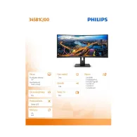 Monitor Philips 345B1C/00, 34", 3440x1440 (UWQHD), 100Hz, 21:9, zakrzywiony, VA, 5 ms, Czarny | Sklep ITnes.pl, IT for BUSINESS