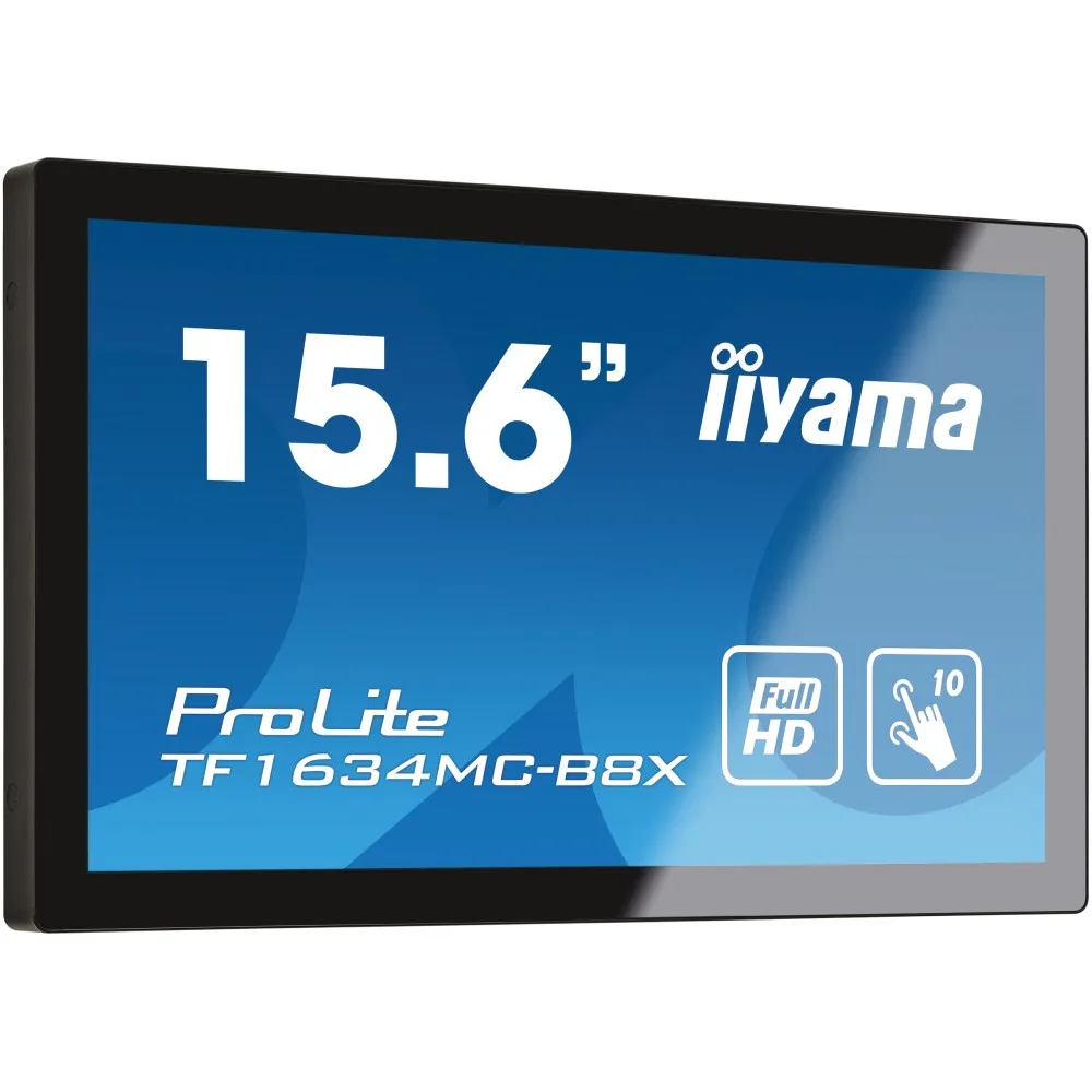 Zdjęcie produktu Monitor iiyama ProLite TF1634MC-B8X - 15,6"/1920x1080 (Full HD)/60Hz/IPS/25 ms/dotykowy/Czarny
