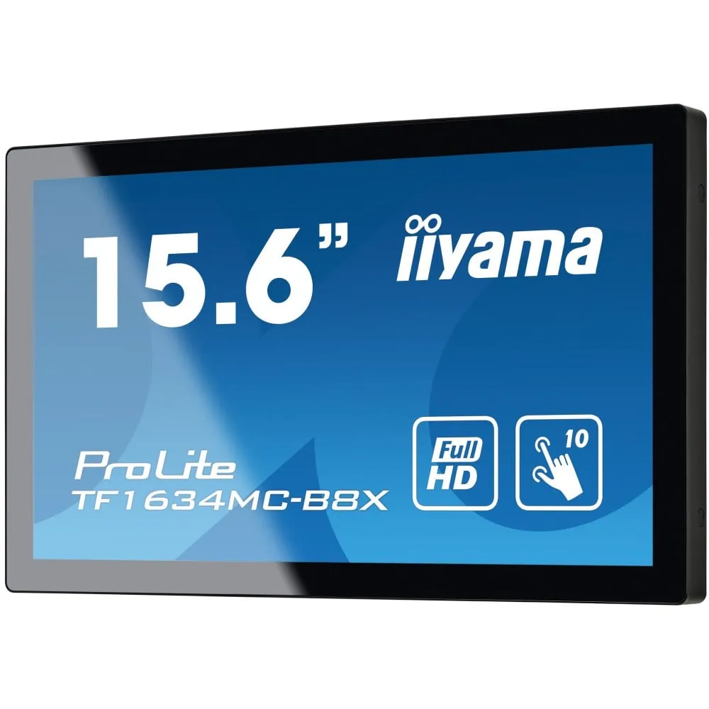 Zdjęcie produktu Monitor iiyama ProLite TF1634MC-B8X - 15,6"/1920x1080 (Full HD)/60Hz/IPS/25 ms/dotykowy/Czarny