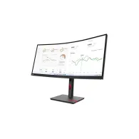 Monitor Lenovo ThinkVision T34w-30 z kamerą MC60 63D4ZAT1EU, 34", 3440x1440 (UWQHD), 60Hz, 21:9, zakrzywiony, VA, 6,000 ms, kame