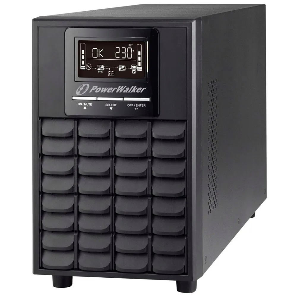 Zasilacz awaryjny UPS PowerWalker VFI 1500 CG PF1, 1500VA|1500W, topologia Online, kompatybilny z generatorem prądu przemiennego