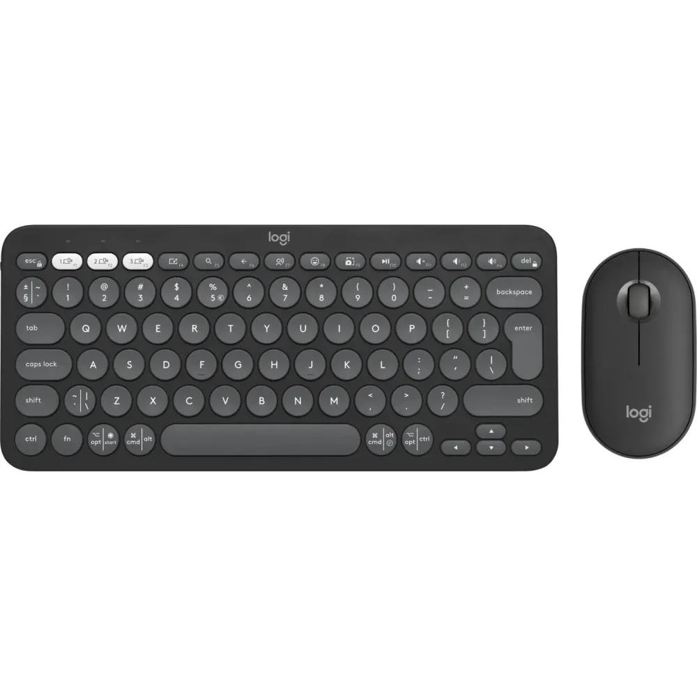 Zestaw bezprzewodowy klawiatury i myszy Logitech Pebble 2 Combo 920-012239 - Grafitowy