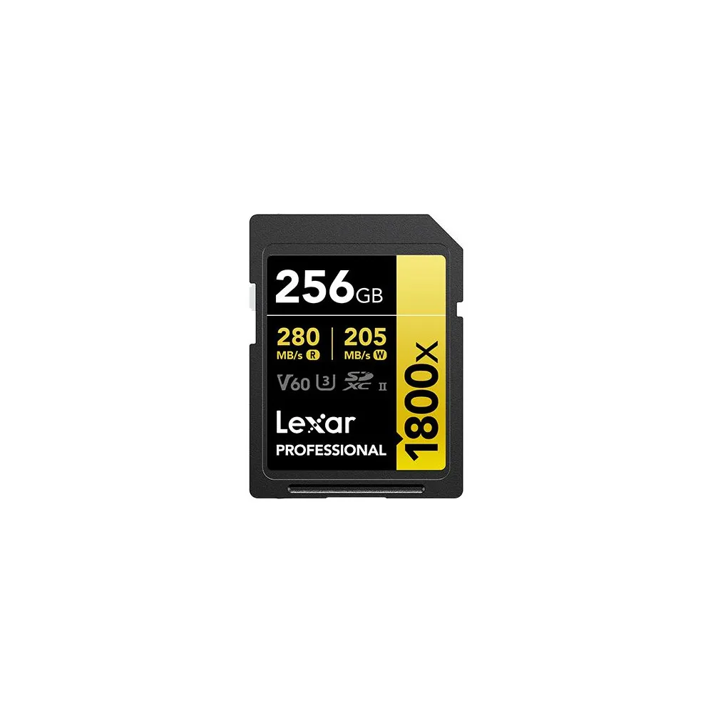 Karta pamięci Lexar SDXC 256 GB Professional 1800x LSD1800256G-BNNNG - UHS-II, 280MB|s|205MB|s, C10, V60, U3