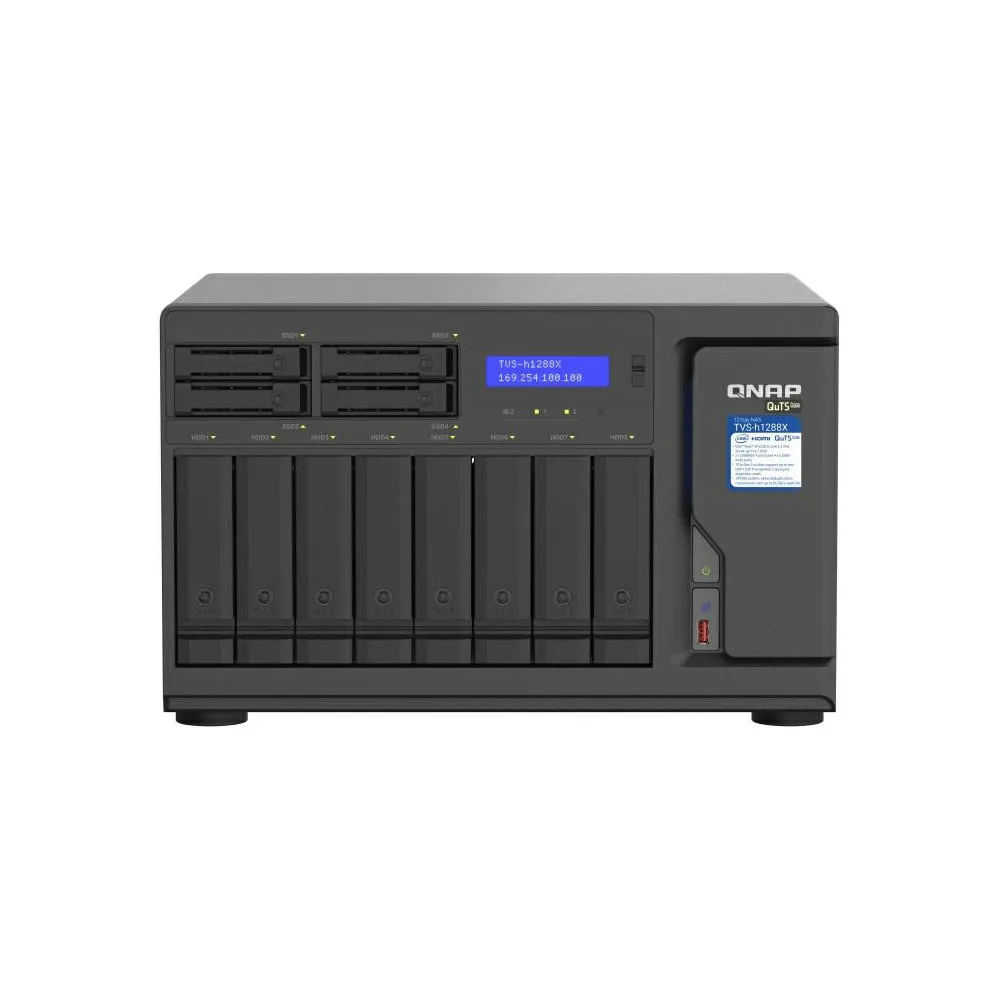 Serwer NAS QNAP Tower TVS-H1288X-W1250-9Z8K, Tower, Intel Xeon W-1250, 16GB RAM, 24TB, 12 wnęk, 2 x M.2, hot-swap, 3 lata Carry-