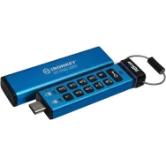 Pendrive Kingston IronKey Keypad 200C 16 GB IKKP200C/16GB - USB-C, FIPS 140-3 Lvl 3 Pending AES-256 Encrypted, Niebieski