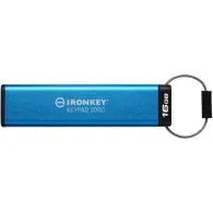 Pendrive Kingston IronKey Keypad 200C 16 GB IKKP200C/16GB - USB-C, FIPS 140-3 Lvl 3 Pending AES-256 Encrypted, Niebieski
