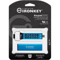 Pendrive Kingston IronKey Keypad 200C 16 GB IKKP200C/16GB - USB-C, FIPS 140-3 Lvl 3 Pending AES-256 Encrypted, Niebieski