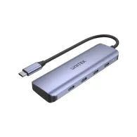 Hub Unitek USB-C 3.1 4 x USB-C 5 Gbps H1107K - 4 porty, Kolor srebrny, Czarny | Sklep ITnes.pl - IT for BUSINESS