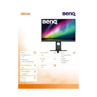 Monitor Benq PhotoVue SW240 9H.LH2LB.QBE, 24,1", 1920x1200 (WUXGA), 76Hz, 16:10, IPS, 5 ms, pivot, Czarny | Sklep ITnes.pl, IT f