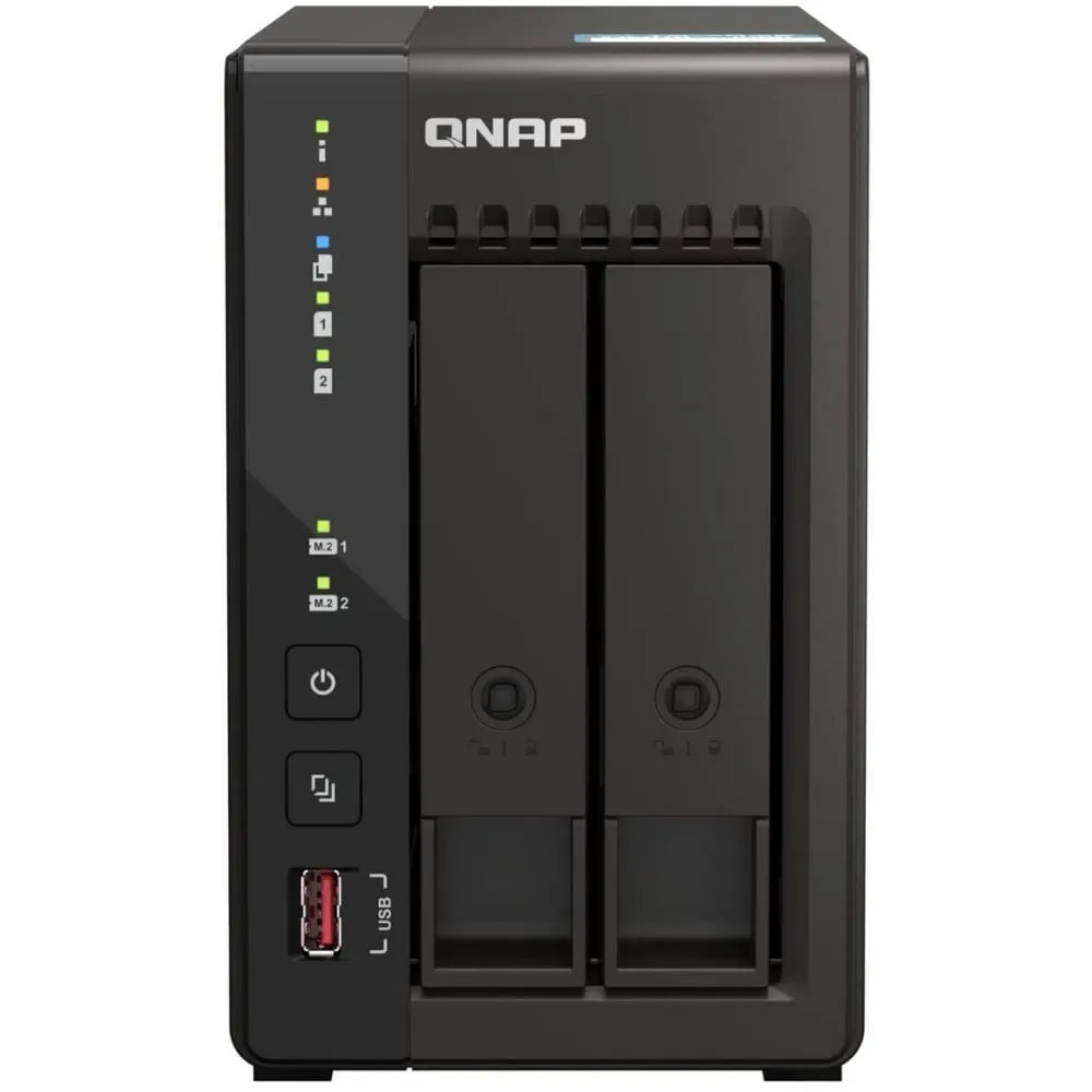 Serwer NAS QNAP Tower TS-253E-LFQ, Tower, Intel Celeron J6412, 8GB RAM, 32TB, 2 wnęki, 2 x M.2, hot-swap | Sklep ITnes.pl, IT for BUSINESS
