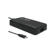 Ładowarka sieciowa Qoltec 65W GaN Super Fast Slim PD 52422 - 5-20V/ 4.5A/ USB-C 3.1/ Czarna