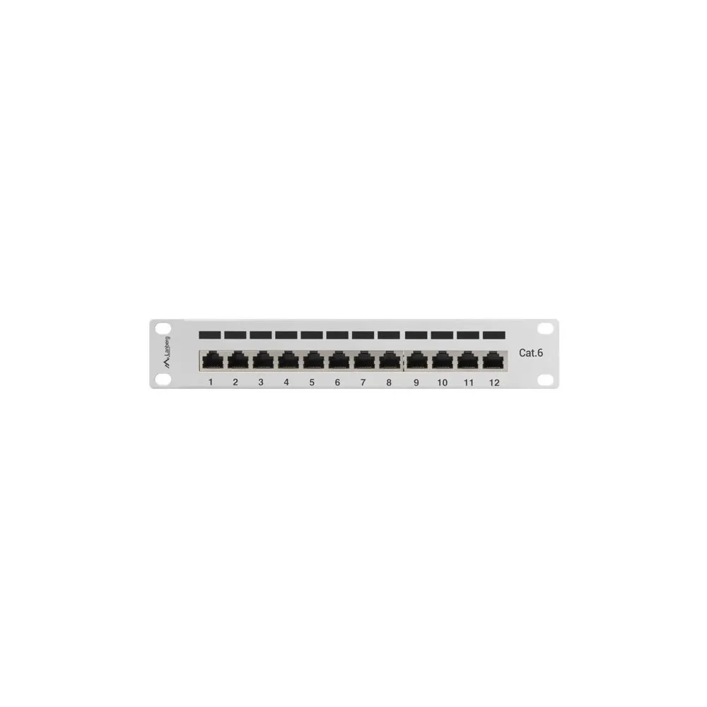 Lanberg PATCH PANEL 12 PORT 1U 10" EKRANOWANY KAT6 SZARY - PPF6-9012-S | Sklep ITnes.pl - IT for BUSINESS