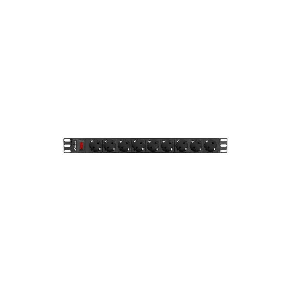 Listwa zasilająca Rack PDU Lanberg PDU-09F-0300-BK - 1U, 9 gniazd "schuko", przewód 3m
