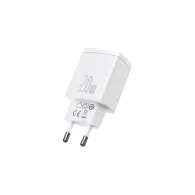 Ładowarka sieciowa Baseus Compact Quick Charger CCXJ-B02 - USB-A, USB-C, 20W, QC3.0, PD 3.0, Biała