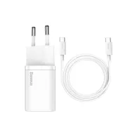 Ładowarka sieciowa Baseus Super Si Quick Charger 1C TZCCSUP-L02 - USB-C, 25W, Biała