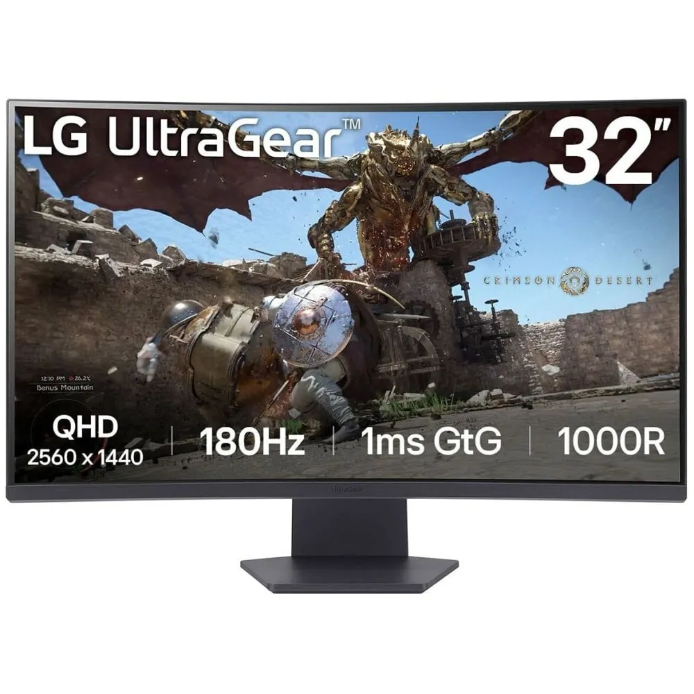 Monitor LG UltraGear 32GS60QC-B, 31,5", 2560x1440 (QHD), 180Hz, zakrzywiony, VA, HDR, 1 ms, Czarny | Sklep ITnes.pl, IT for BUSI