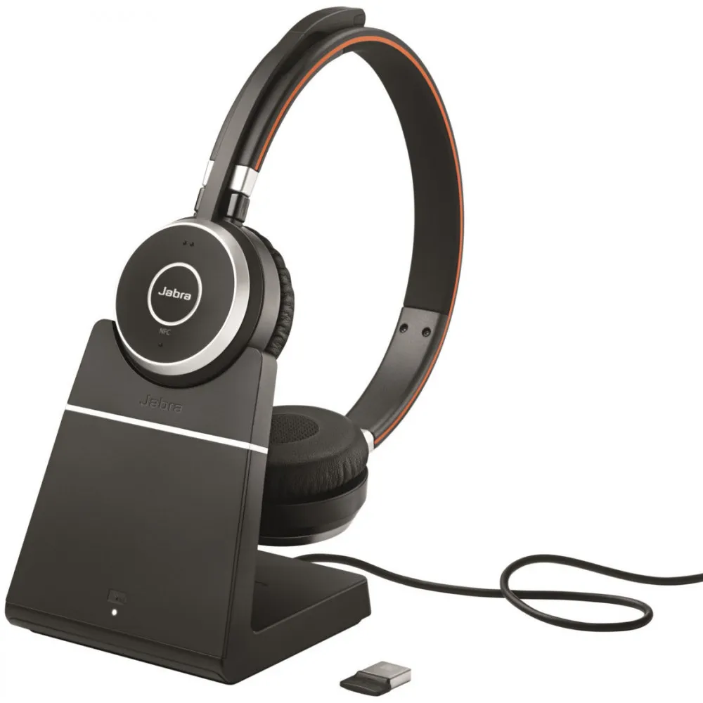 Słuchawki bezprzewodowe nauszne Jabra Evolve 65 SE Link 380a UC Stereo Stand 6599-833-499 - Czarne | Sklep ITnes.pl - IT for BUS
