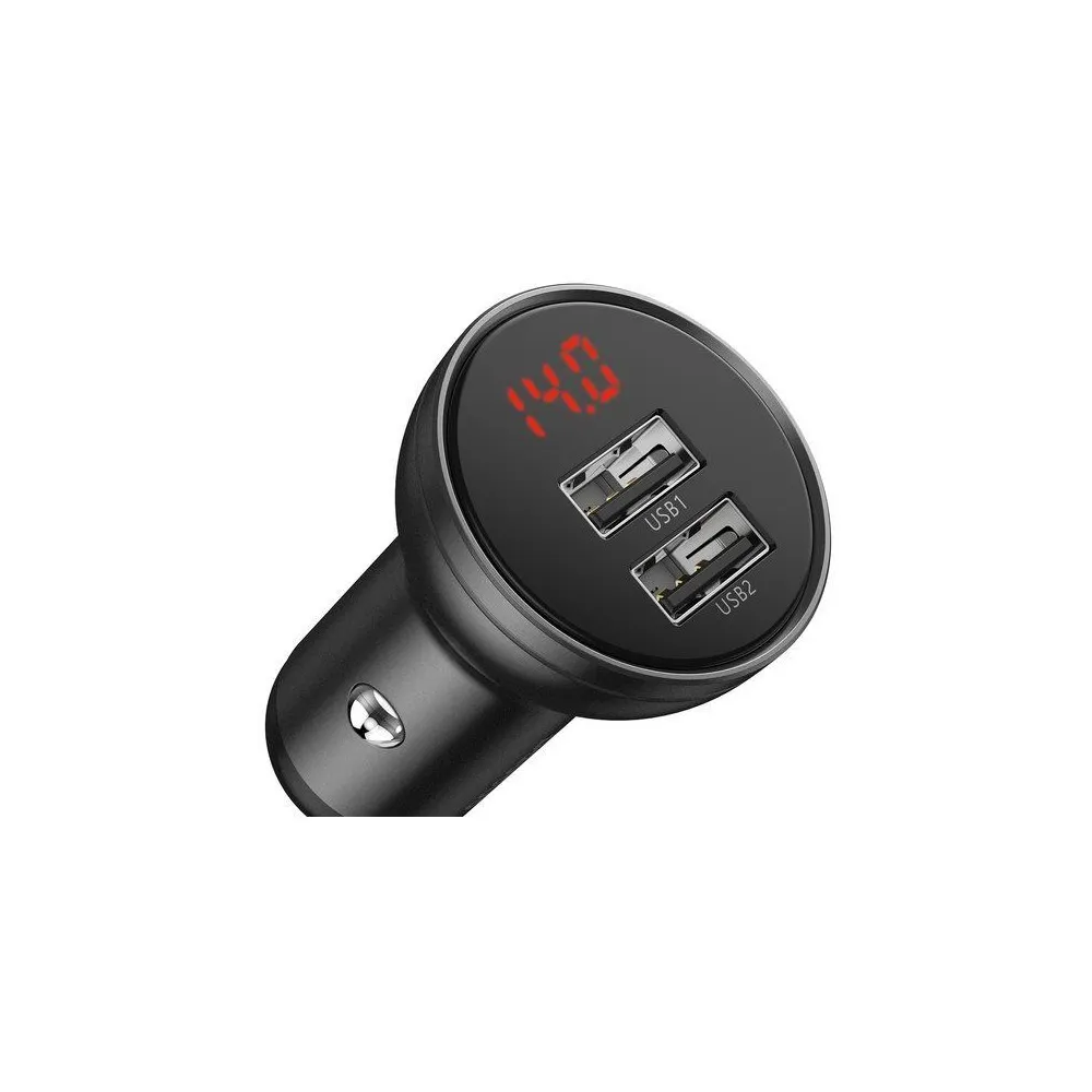Ładowarka samochodowa Baseus VCBXA CCBX-0G - 2x USB-A, 4.8A, 24W, Czarna
