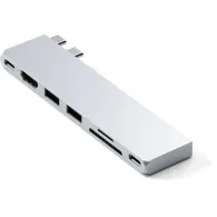 Replikator portów Satechi Pro Hub Slim ST-HUCPHSS - USB 4, HDMI, 2x USB-A, SD/microSD, USB-C, Srebrny