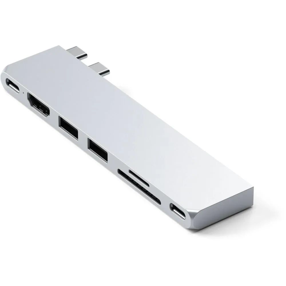 Replikator portów Satechi Pro Hub Slim ST-HUCPHSS - USB 4, HDMI, 2x USB-A, SD/microSD, USB-C, Srebrny