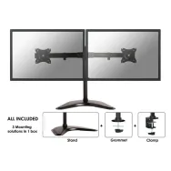 Neomounts Select Tilt/Turn/Rotate Dual Desk Mount for two 10-27" Monitor Screens, Height Adjustable, Black - NM-D335DBLACK | Skl