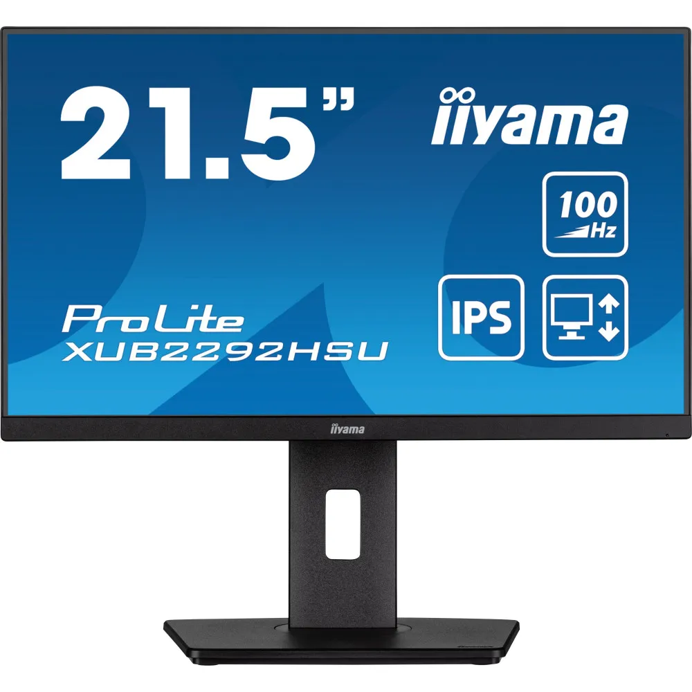 Monitor iiyama ProLite XUB2292HSU-B6, 21,5", 1920x1080 (FHD), 100Hz, IPS, FreeSync, 0,400 ms, pivot, Czarny | Sklep ITnes.pl, IT