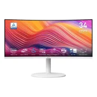 Monitor MSI MODERN MD342CQPW, 34", 3440x1440 (UWQHD), 21:9, zakrzywiony, VA, 4 ms, USB-C, Biały | Sklep ITnes.pl, IT for BUSINES
