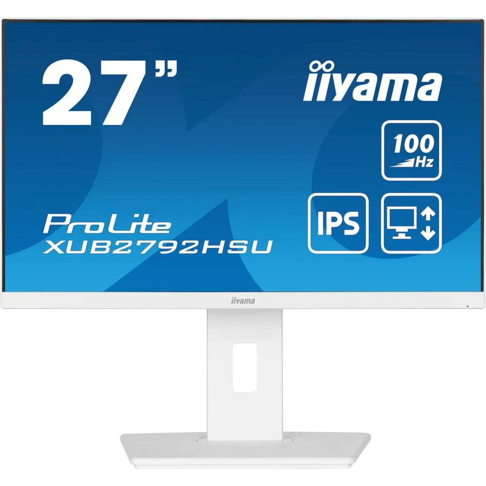 Monitor iiyama ProLite XUB2792HSU-W6, 27", 1920x1080 (FHD), 100Hz, IPS, 0,400 ms, pivot, Biały | Sklep ITnes.pl, IT for BUSINESS