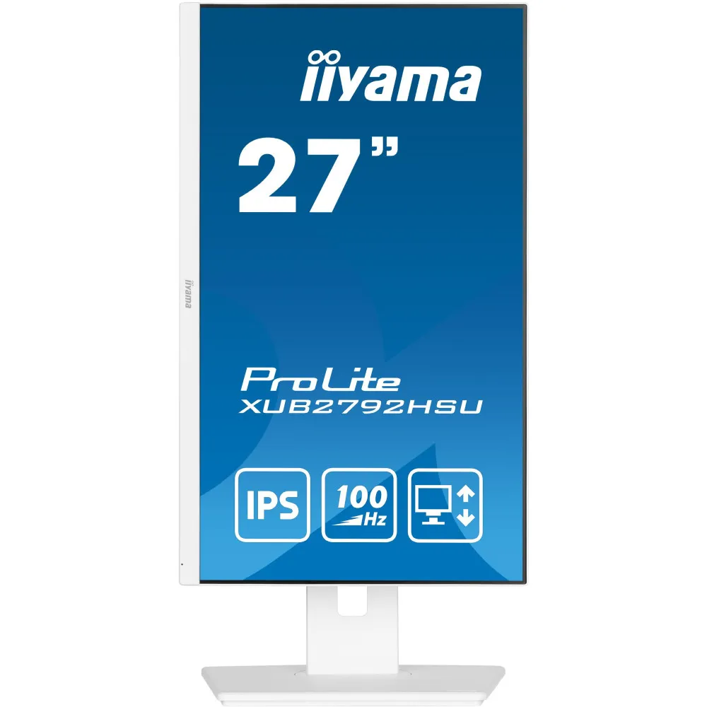 Zdjęcie produktu Monitor iiyama ProLite XUB2792HSU-W6 - 27"/1920x1080 (Full HD)/100Hz/IPS/0,400 ms/pivot/Biały