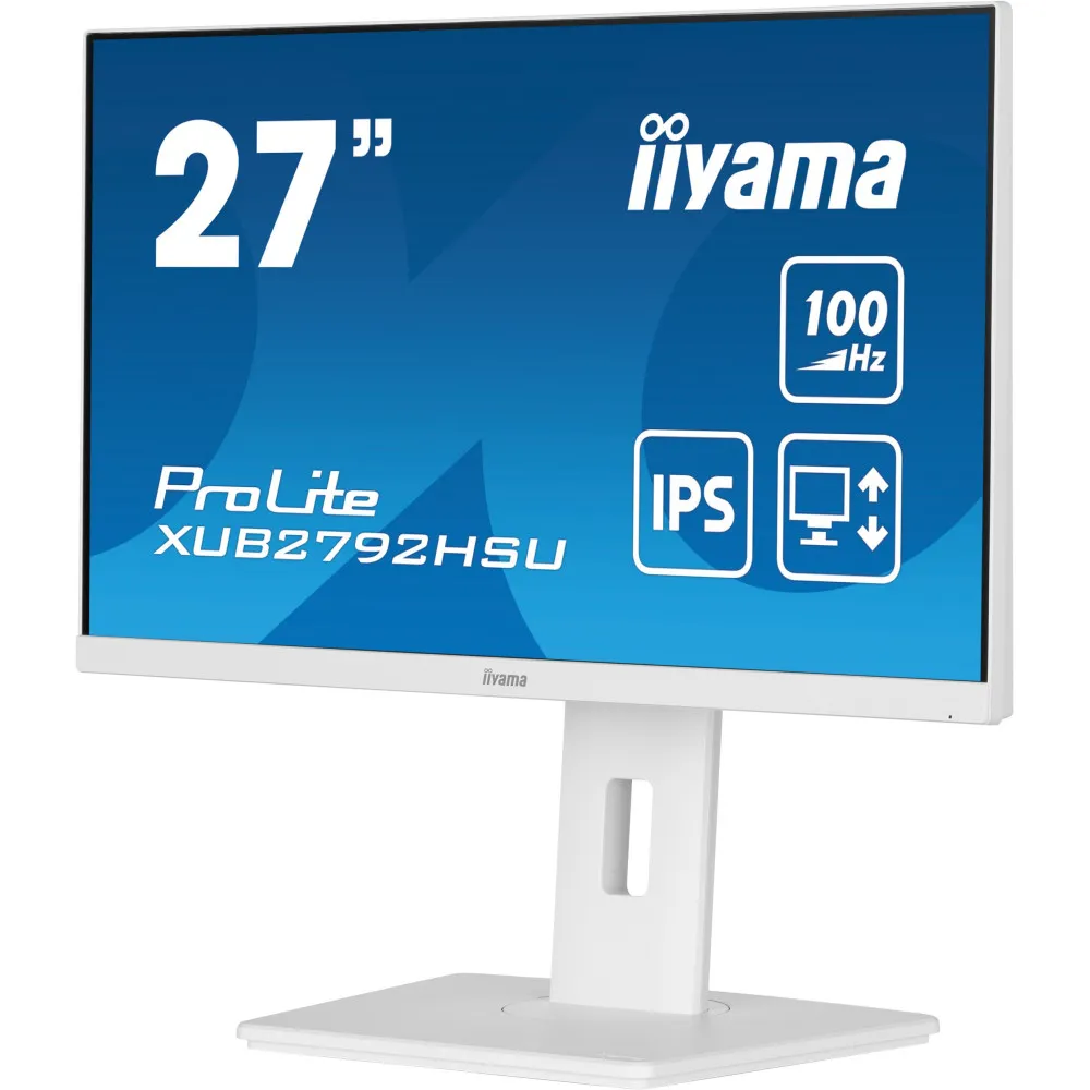 Zdjęcie produktu Monitor iiyama ProLite XUB2792HSU-W6 - 27"/1920x1080 (Full HD)/100Hz/IPS/0,400 ms/pivot/Biały