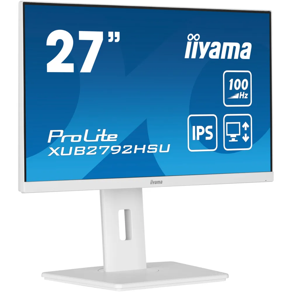 Zdjęcie produktu Monitor iiyama ProLite XUB2792HSU-W6 - 27"/1920x1080 (Full HD)/100Hz/IPS/0,400 ms/pivot/Biały