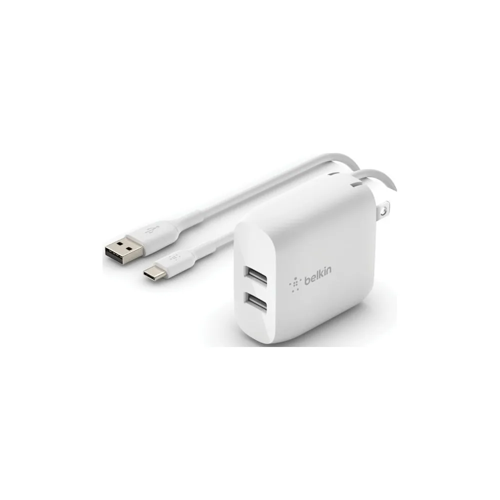 Ładowarka Belkin 2x USB-A 24W WCE001VF1MWH - Biała | Sklep ITnes.pl -