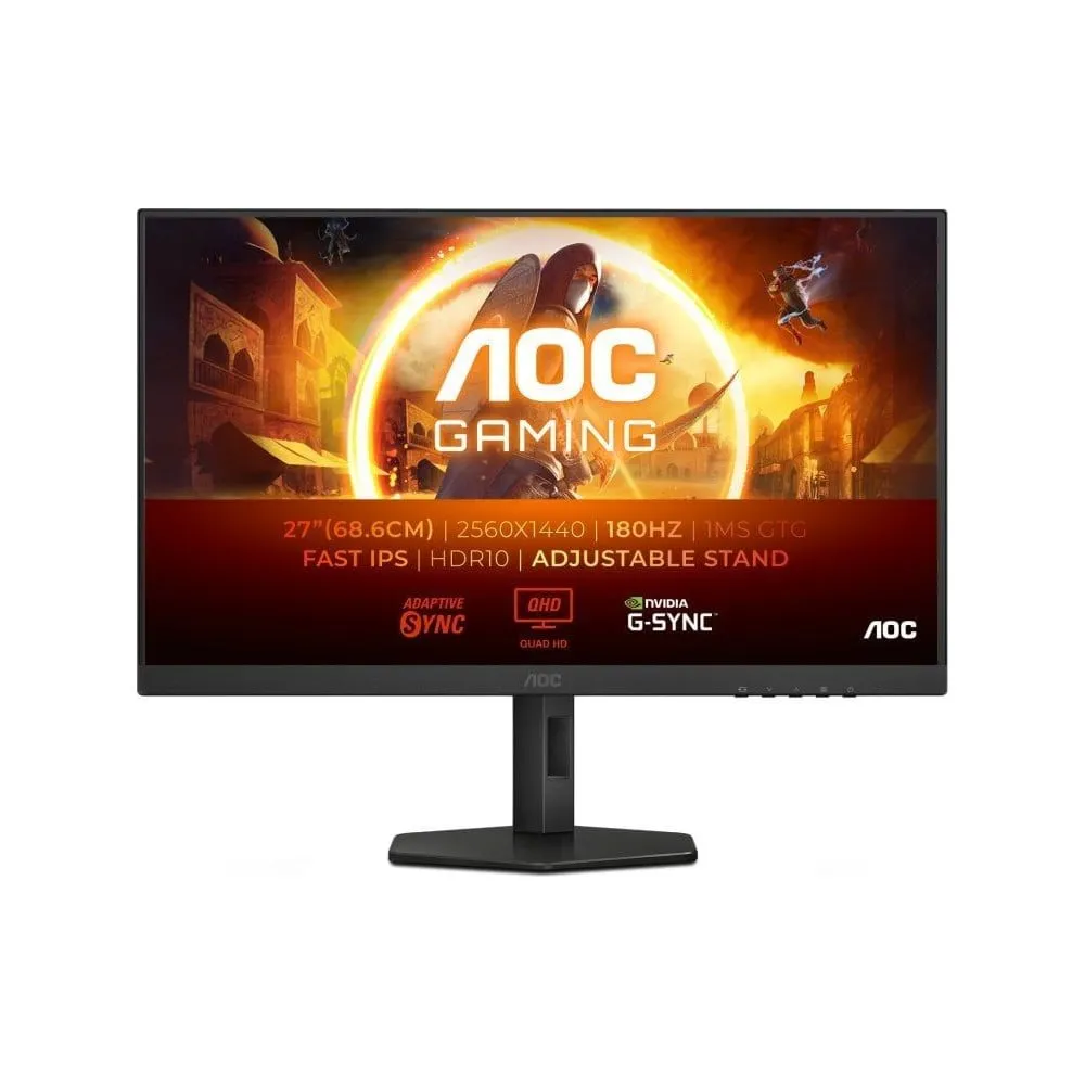 Monitor AOC Gaming Q27G4XF, 27", 2560x1440 (QHD), 180Hz, Fast IPS, HDR, 1 ms, pivot, Czarny | Sklep ITnes.pl, IT for BUSINESS
