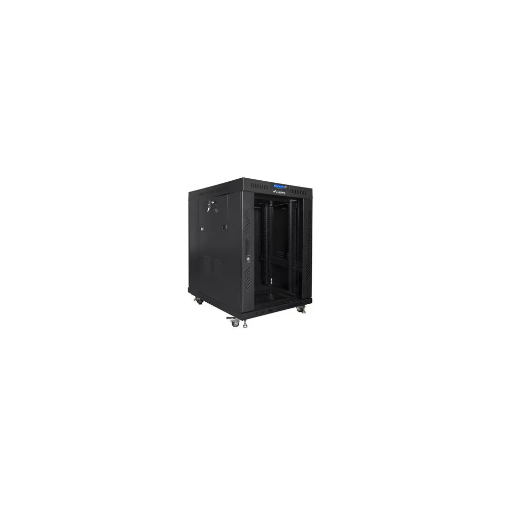 Szafa rack 19" 15U Lanberg FF01-8015-12BL, 800 x 1000 x 928 mm, drzwi szklane, LCD | Sklep ITnes.pl, IT for BUSINESS