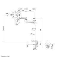 Uchwyt biurkowy do monitora Neomounts by Newstar Next Lite Flat Screen Desk Mount 17-27" DS60-425WH1 - Biały