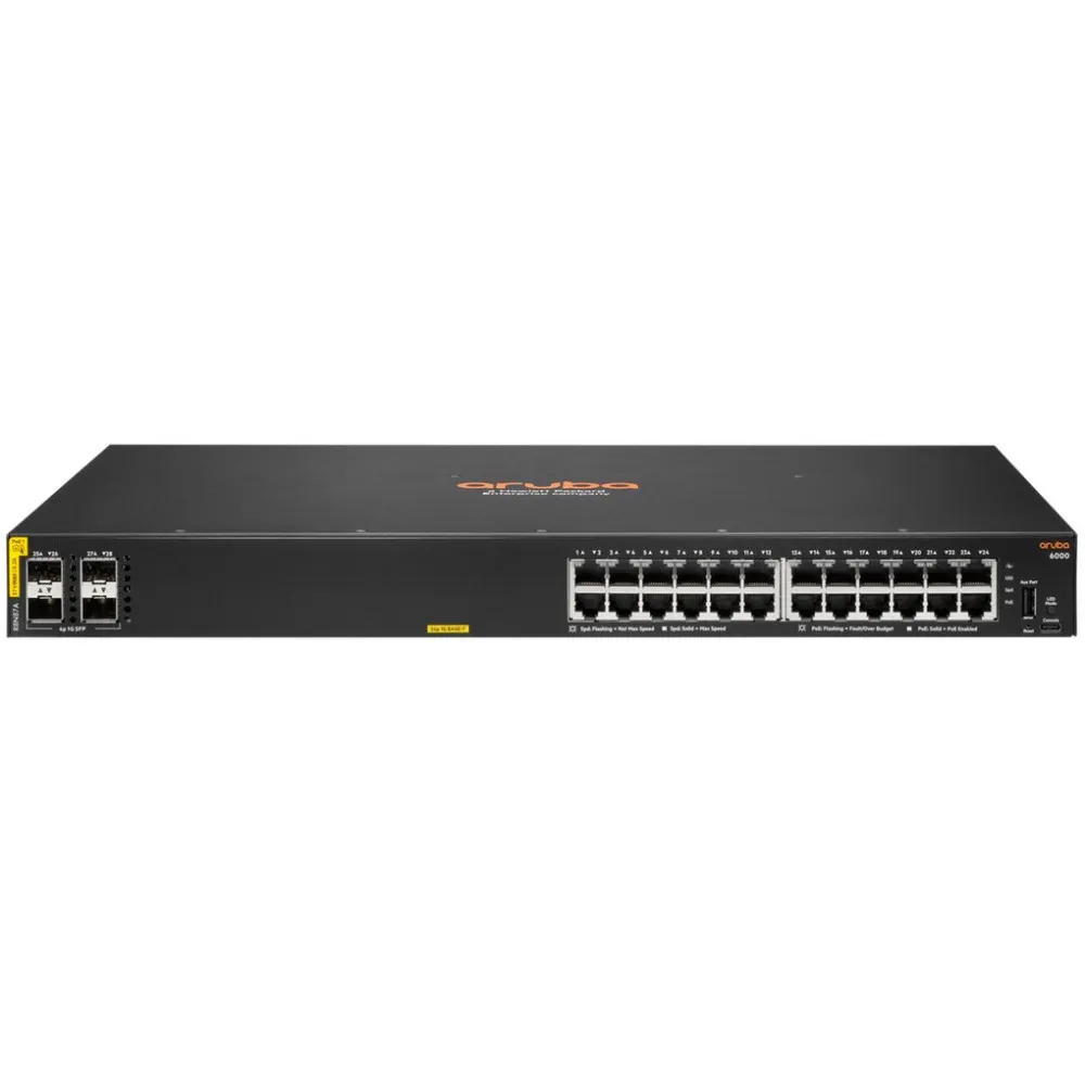 Switch zarządzalny HPE Aruba 6000 R8N87A, 24x 100|1000Mbps RJ45, 4x 1000Mbps SFP, POE+ 370W | Sklep ITnes.pl, IT for BUSINESS