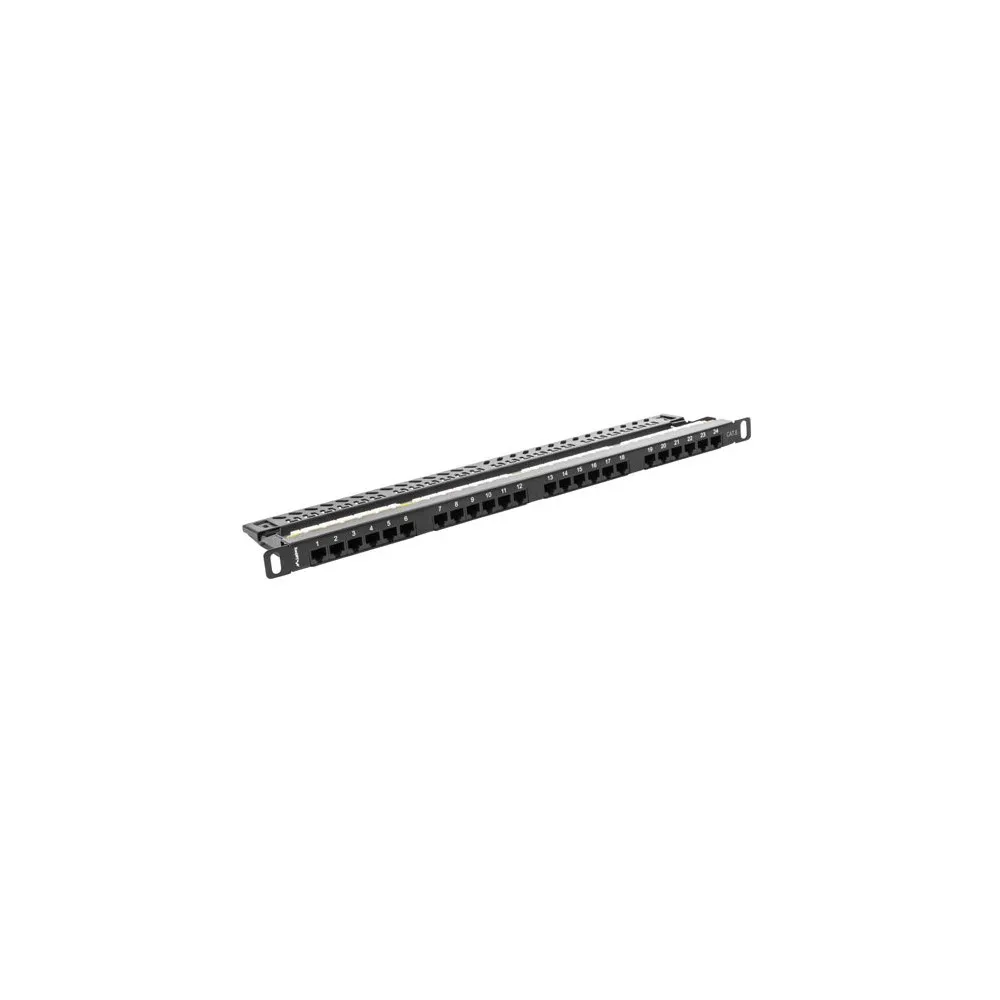 Lanberg PATCH PANEL 24 PORT 0.5U KAT.6 CZARNY - PPU6-0024-B | Sklep ITnes.pl - IT for BUSINESS
