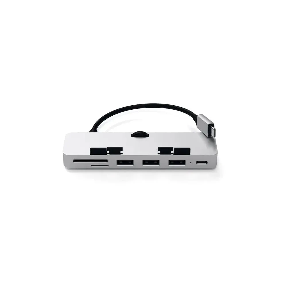 Replikator portów Satechi USB-C Clamp Hub Pro iMac ST-TCIMHS - USB-C 3.2 Gen 1, 3x USB-A 3.2 Gen 1, microSD i SD, Srebrny