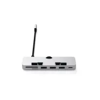 Replikator portów Satechi USB-C Clamp Hub Pro iMac ST-TCIMHS - USB-C 3.2 Gen 1, 3x USB-A 3.2 Gen 1, microSD i SD, Srebrny