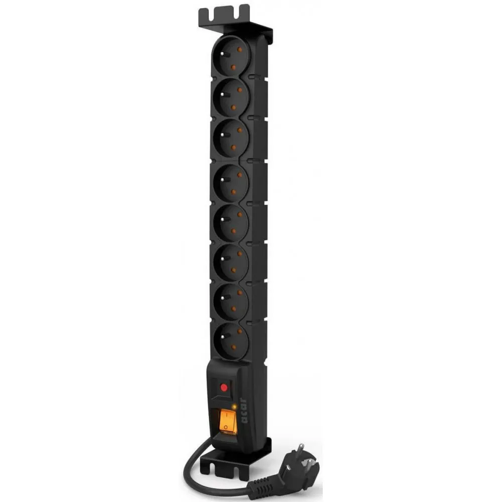 Listwa zasilająca Acar S8 8x 230V PL W0137 - 8 gniazd, 3 m, Czarna | Sklep ITnes.pl - IT for BUSINESS