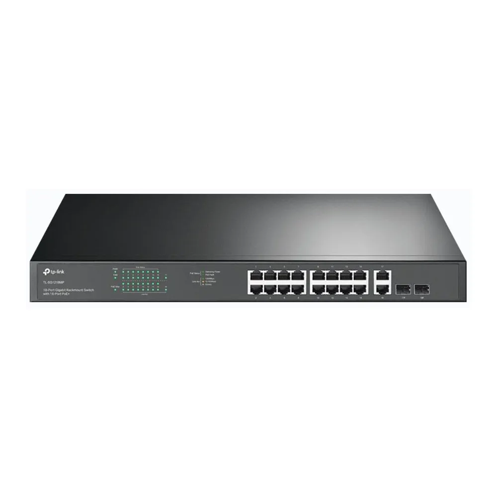 Switch niezarządzalny TP-Link TL-SG1218MP, Rack 1U, 16 x LAN 10|100|1000 Mbps, 2 x combo 1Gbps RJ45|SFP, PoE+ 250W | Sklep ITnes