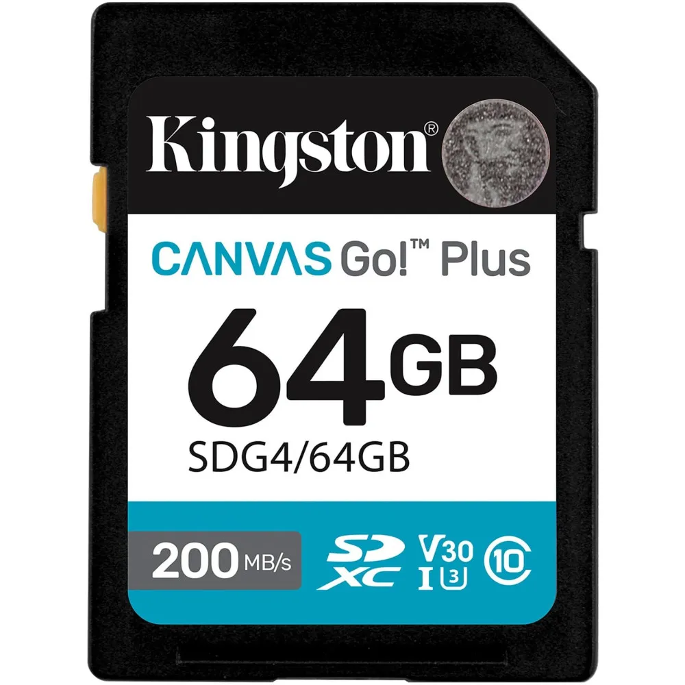 Karta pamięci Kingston SD 64GB Canvas Go Plus SDG4/64GB - 200|100MB|s, Class 10, UHS-I, U3, V30