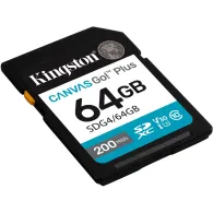 Karta pamięci Kingston SD 64GB Canvas Go Plus SDG4/64GB - 200|100MB|s, Class 10, UHS-I, U3, V30