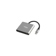 Replikator portów Natec Fowler Multi Port mini USB-C - Kolor srebrny, Czarny - NMP-1607 | Sklep ITnes.pl - IT for BUSINESS