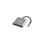 Replikator portów Natec Fowler Multi Port mini USB-C - Kolor srebrny, Czarny - NMP-1607 | Sklep ITnes.pl - IT for BUSINESS