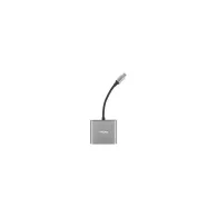 Replikator portów Natec Fowler Multi Port mini USB-C - Kolor srebrny, Czarny - NMP-1607 | Sklep ITnes.pl - IT for BUSINESS