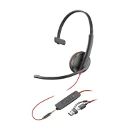 Słuchawka nauszna Poly Blackwire 3215 Monaural USB-C Headset +3.5mm Plug +USB-C/A Adapter 8X227AA