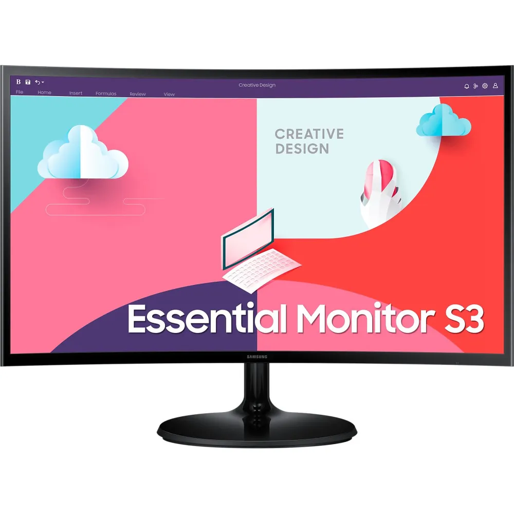 Monitor Samsung Essential LS24C364EAUXEN, 24", 1920x1080 (FHD), 75Hz, zakrzywiony, VA, 4 ms, Czarne | Sklep ITnes.pl, IT for BUSINESS