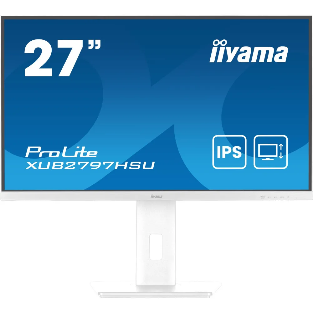 Monitor iiyama ProLite XUB2797HSU-W2, 27", 1920x1080 (FHD), 100Hz, IPS, 1 ms, pivot, Biały | Sklep ITnes.pl, IT for BUSINESS