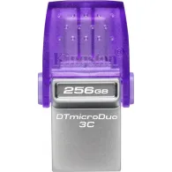 Pendrive Kingston DataTraveler microDuo 3C Gen3 256 GB DTDUO3CG3/256GB - Kolor srebrny, Fioletowy | Sklep ITnes.pl - IT for BUSI